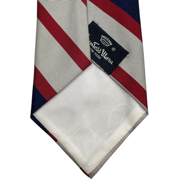 Vintage Woolf Brothers Belgravia Countess Mara Tie Blue Gray Red , Preowned - Picture 3 of 7